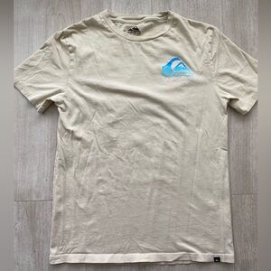 Quiksilver Beige Tee with Blue Logo